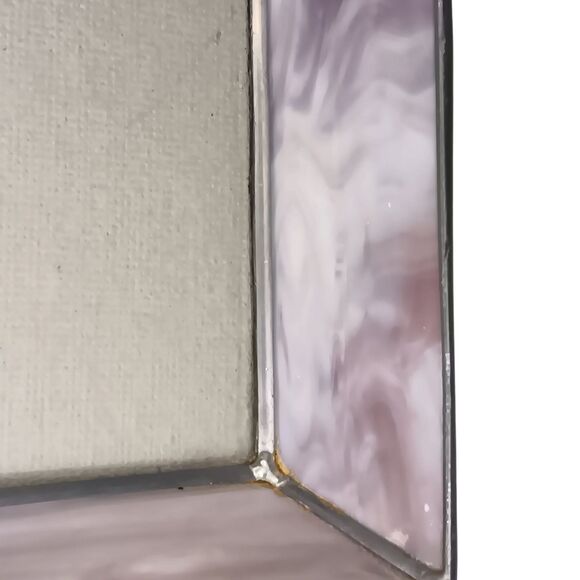 Vintage Light Purple Slag Stained Glass Photo Frame 7.5" x 6.5" Fits 4" x 6" - Picture 3 of 14